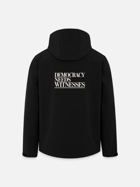 Democracy Needs Witnesses Press Freedom - Men’s Recycled Softshell Jacket by Stanley/Stella - black