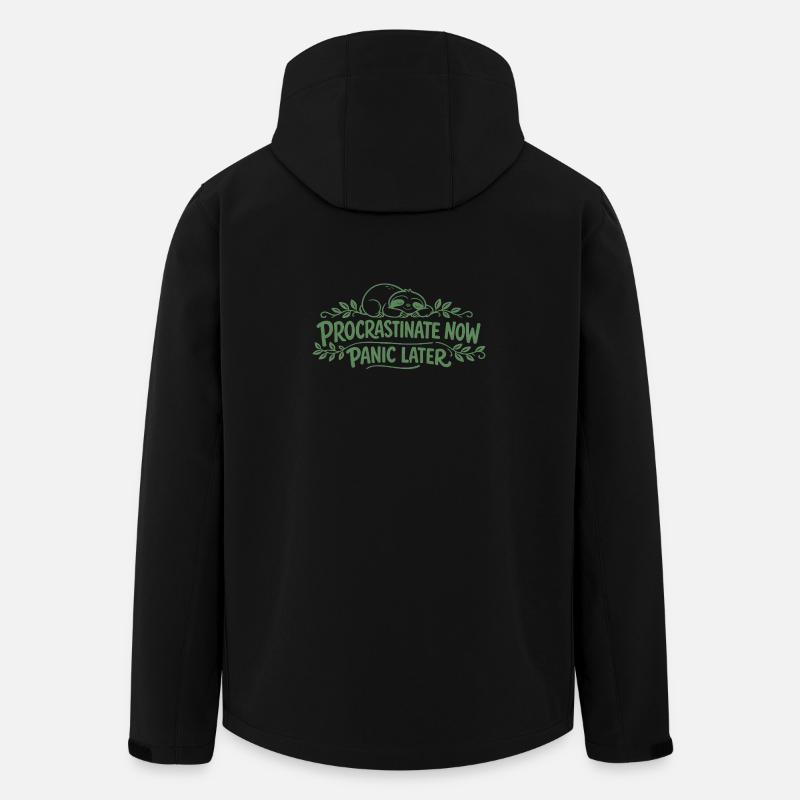 Parole paresseuse - Cadeau Procrastine maintenant - Veste softshell homme en polyester recyclé Stanley/Stella - noir