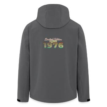 50th Anniversary Limited Edition (SCR) 06/1976 - Men’s Recycled Softshell Jacket by Stanley/Stella - black - Back - AI Model Male 185 light (185cm)