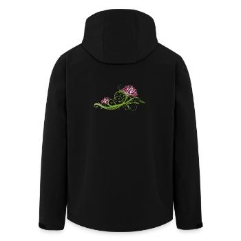 Lotus flower, flower, tendril and leaves. Lotus. - Men’s Recycled Softshell Jacket by Stanley/Stella - black - Back - AI Model Male 185 light (185cm)
