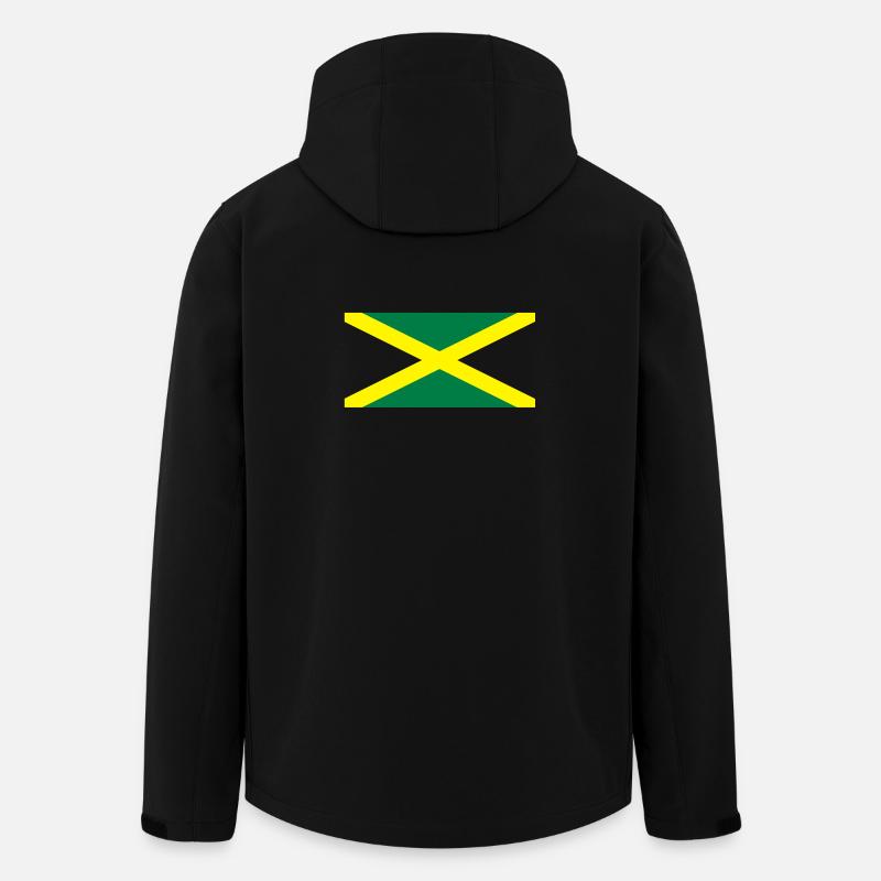 Drapeau jamaïcain - Veste softshell homme en polyester recyclé Stanley/Stella - noir