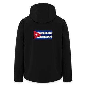 Effet vintage de drapeau de Cuba - Veste softshell homme en polyester recyclé Stanley/Stella - noir - Dos - AI Model Male 185 light (185cm)