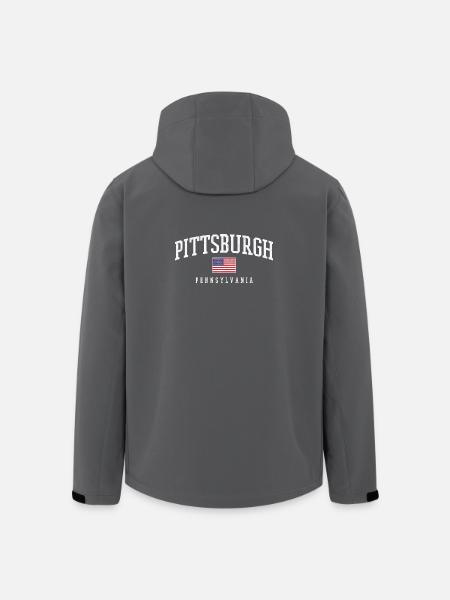 Pittsburgh Arc with Flag - Men’s Recycled Softshell Jacket by Stanley/Stella - black