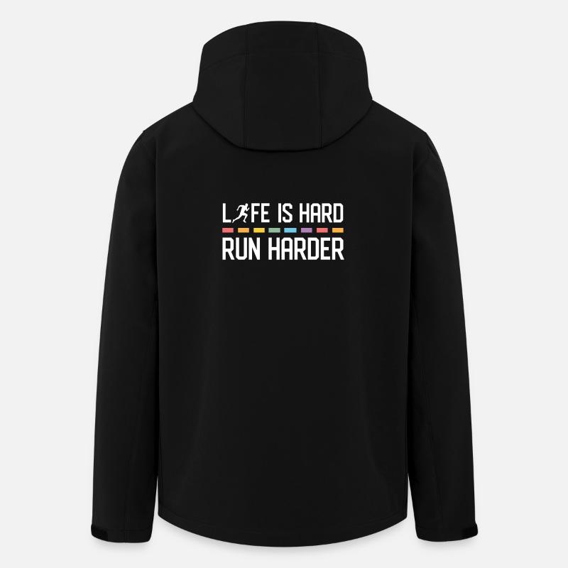 Life is Hard. Run Harder. - Men’s Recycled Softshell Jacket by Stanley/Stella - black