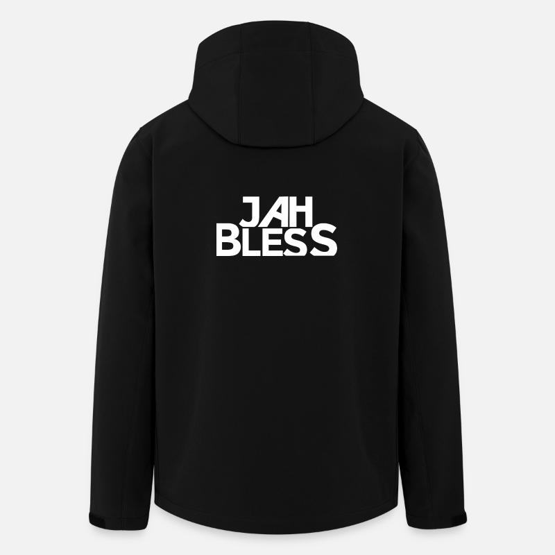 Jah Bless Block Font Design - Men’s Recycled Softshell Jacket by Stanley/Stella - black