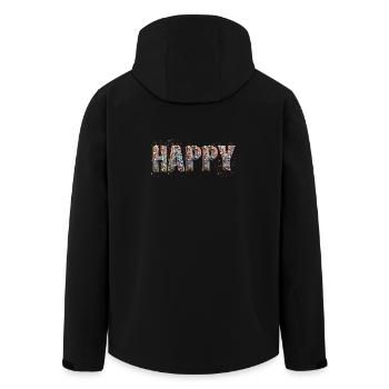 HAPPY confetti - Men’s Recycled Softshell Jacket by Stanley/Stella - black - Back - AI Model Male 185 light (185cm)