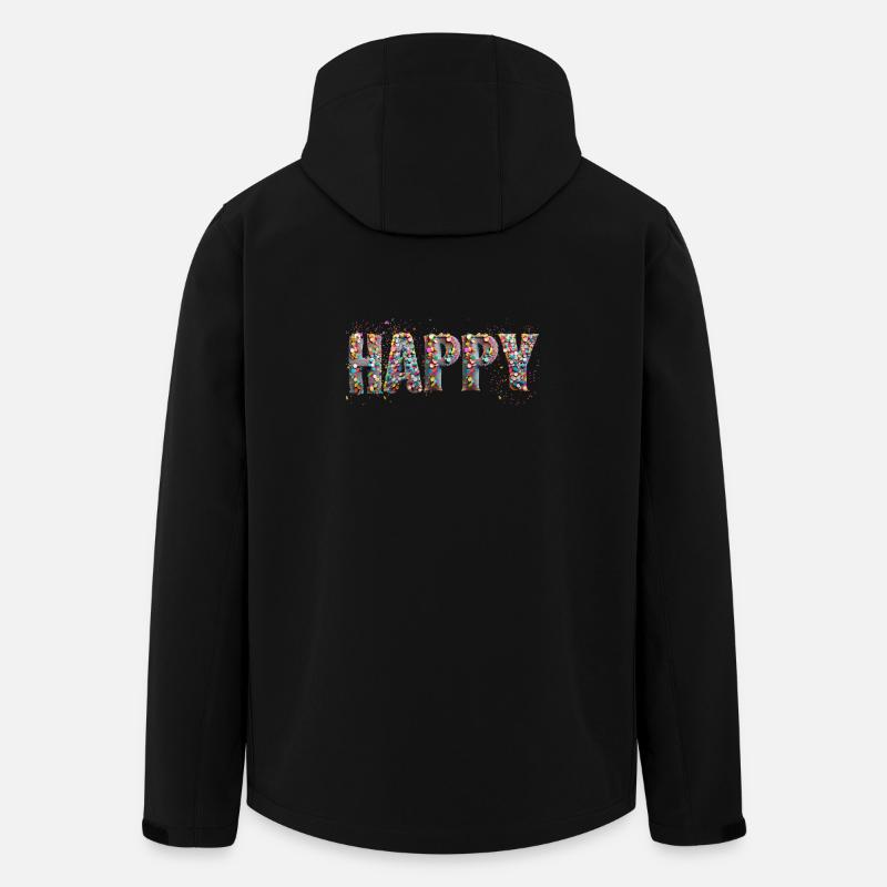 Confettis HAPPY - Veste softshell homme en polyester recyclé Stanley/Stella - noir