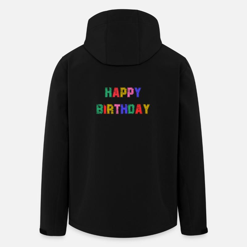 HAPPY BIRTHDAY. JOYEUX ANNIVERSAIRE. ANNIVERSAIRE. - Veste softshell homme en polyester recyclé Stanley/Stella - noir