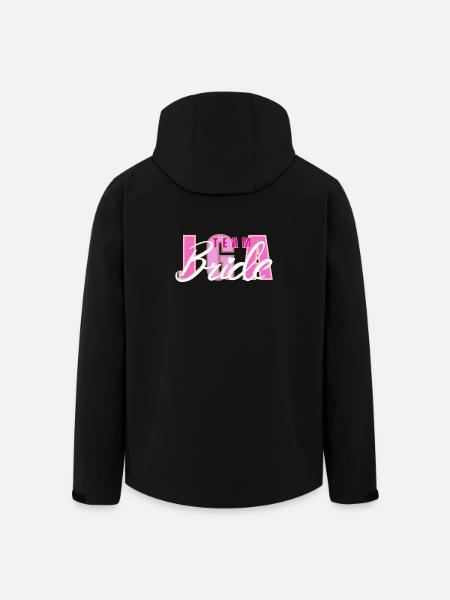 Team Bride Heart Logo Design - Men’s Recycled Softshell Jacket by Stanley/Stella - black