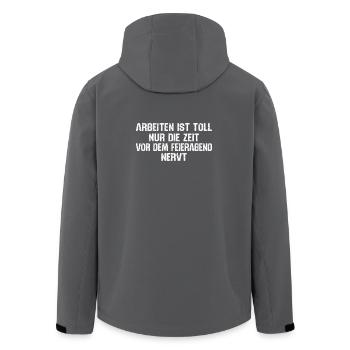 Lustiges Arbeit Geschenk - Recycelte Männer Softshell-Jacke von Stanley/Stella - Anthrazit - Hinten - AI Model Male 185 light (185cm)