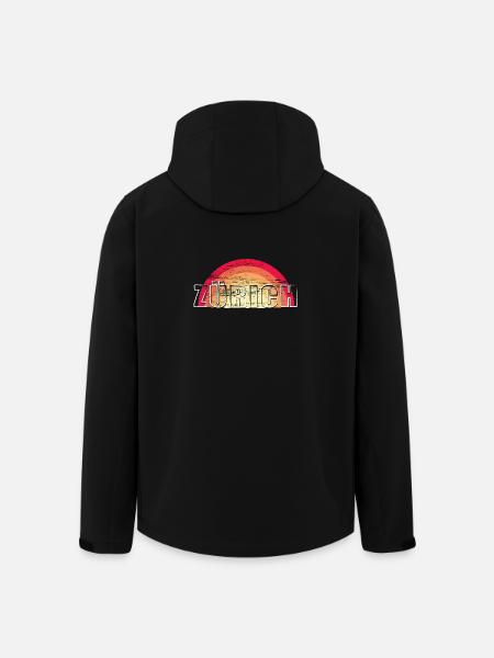 Zürich - Vintage Logo Sunset ZURICH - Men’s Recycled Softshell Jacket by Stanley/Stella - black