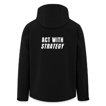 Handeln Sie mit Strategie, Erfolgsmentalität, Kraftwachstum - Recycelte Männer Softshell-Jacke von Stanley/Stella - Schwarz - Hinten - AI Model Male 185 light (185cm)