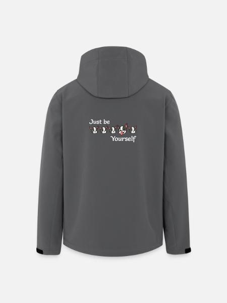 Boston - Soyez simplement - Vous-même - Texte blanc - Veste softshell homme en polyester recyclé Stanley/Stella - noir