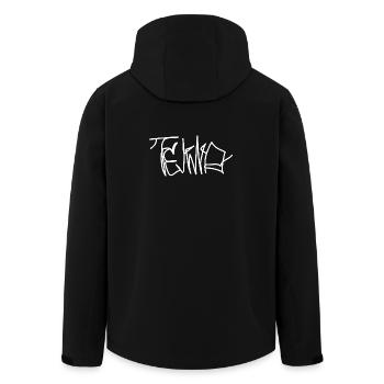 Techno Wear, Tekno Schriftzug, Raver Outfit - Recycelte Männer Softshell-Jacke von Stanley/Stella - Schwarz - Hinten - AI Model Male 185 light (185cm)