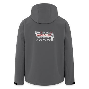 On the naughty list and regret nothing XMas Spruch - Men’s Recycled Softshell Jacket by Stanley/Stella - anthracite - Back - AI Model Male 185 light (185cm)