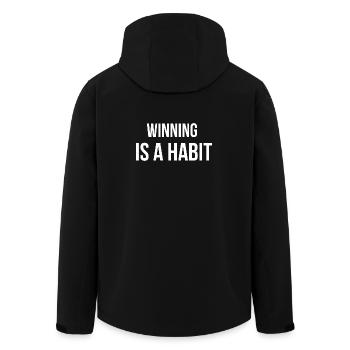 WINNING IS A HABIT. | Greyline Official - Recycelte Männer Softshell-Jacke von Stanley/Stella - Schwarz - Hinten - AI Model Male 185 light (185cm)
