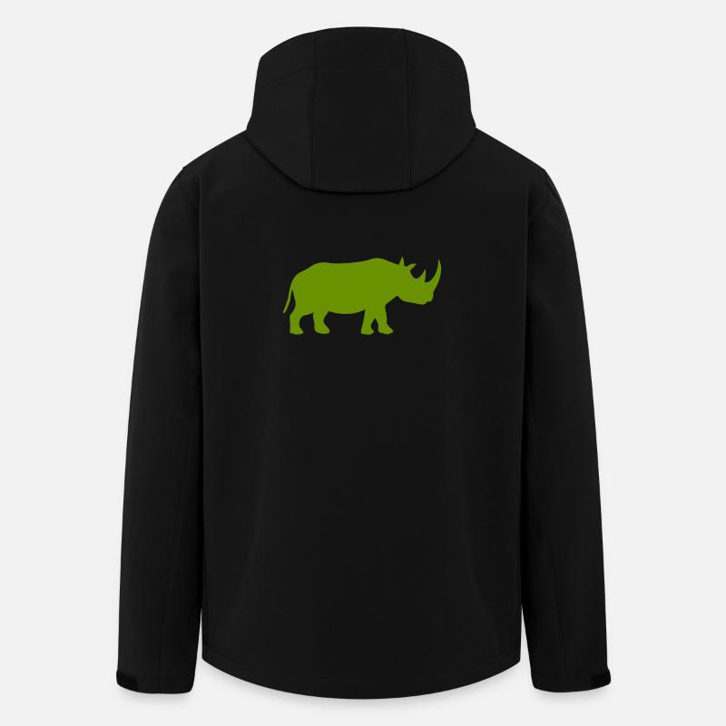  Nashorn Silhouette - Recycelte Männer Softshell-Jacke Discoverer von Stanley/Stella - Schwarz