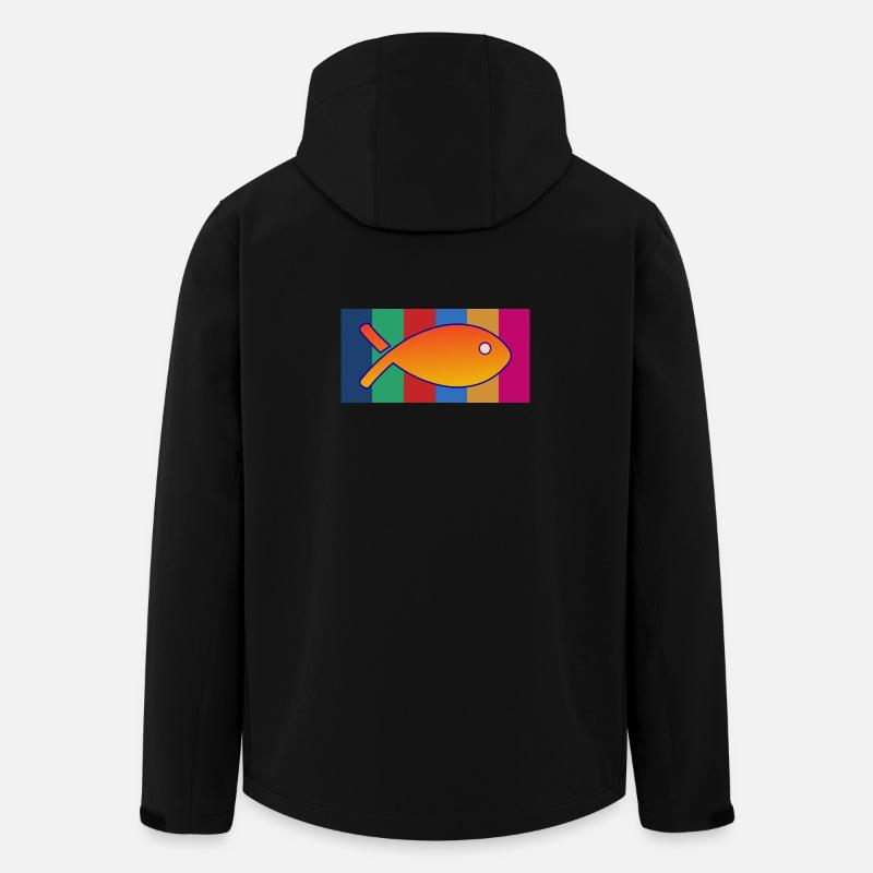 POISSON. SARDINE. POISSON D'AVRIL. MER. OCÉAN - Veste softshell homme en polyester recyclé Stanley/Stella - noir