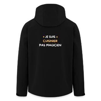 I'm a Cook Not a Magician Quote Humor - Men’s Recycled Softshell Jacket by Stanley/Stella - black - Back - AI Model Male 185 light (185cm)