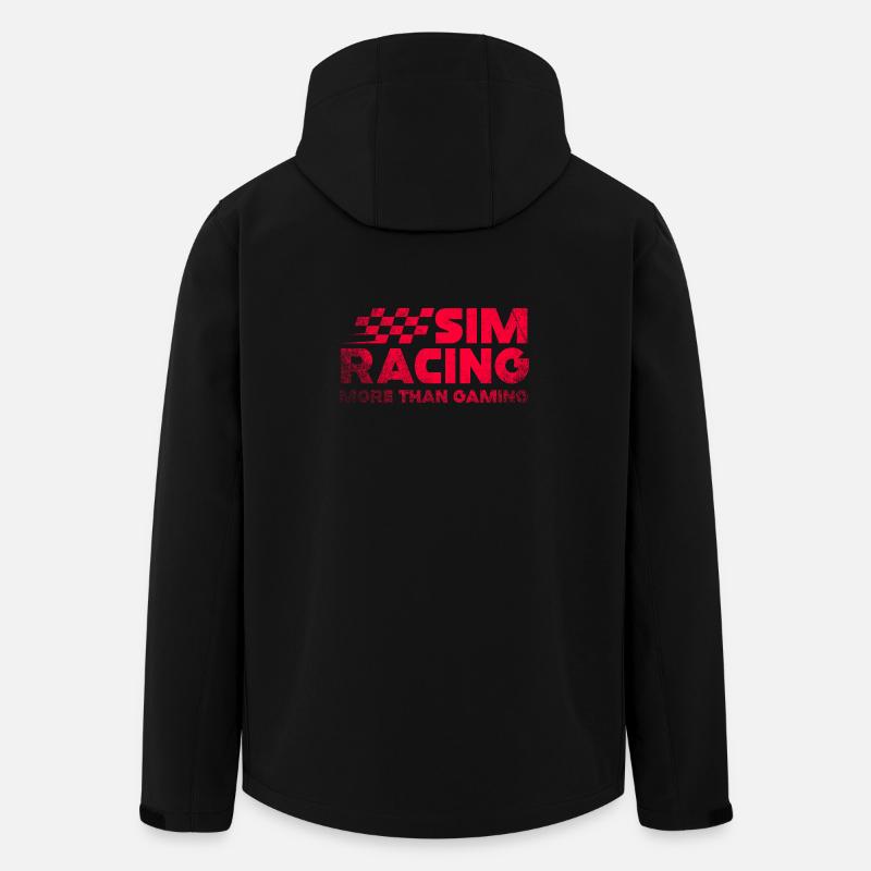 Sim Racing Neon Checkered Logo - Men’s Recycled Softshell Jacket by Stanley/Stella - black