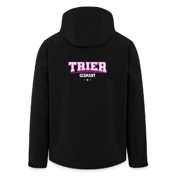 Trier Germany Retro Schriftzug - Recycelte Männer Softshell-Jacke von Stanley/Stella - Schwarz - Hinten - AI Model Male 185 light (185cm)