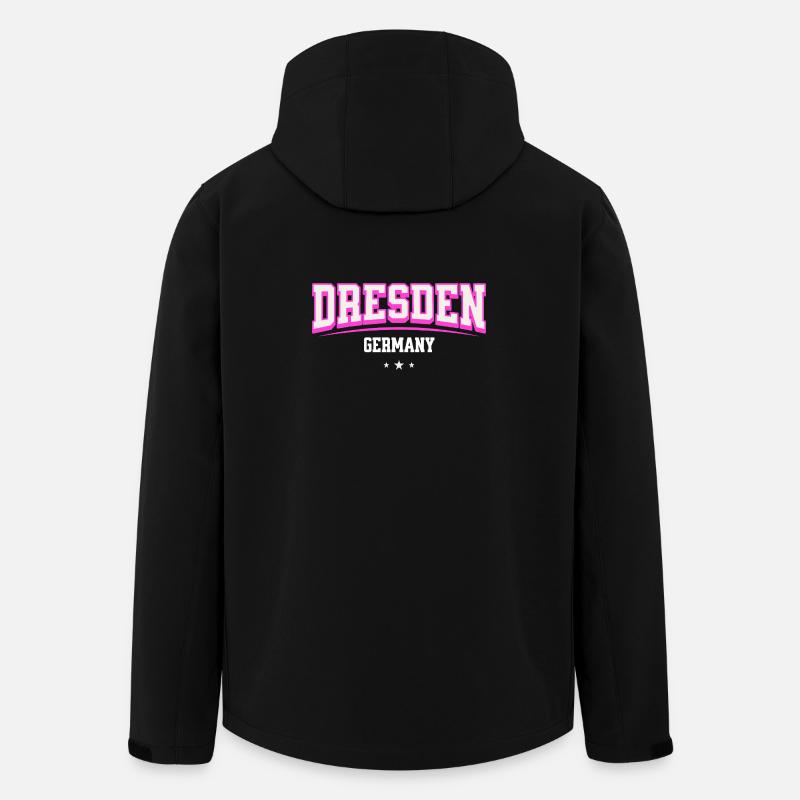 Dresden Retro Emblem Pink - Veste softshell homme en polyester recyclé Stanley/Stella - noir