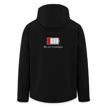 Low Battery Mondays – Low Energy Mood - Men’s Recycled Softshell Jacket by Stanley/Stella - black - Back - AI Model Male 185 light (185cm)