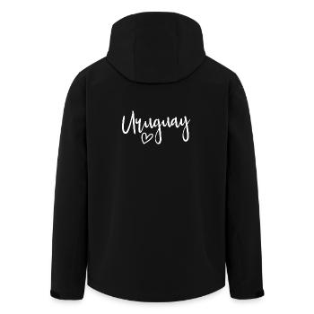 Uruguay Herz Frauenliebe Uruguay - Recycelte Männer Softshell-Jacke von Stanley/Stella - Schwarz - Hinten - AI Model Male 185 light (185cm)