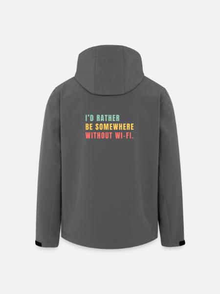 I'd Rather Be Somewhere Without Wi-Fi - Men’s Recycled Softshell Jacket by Stanley/Stella - black