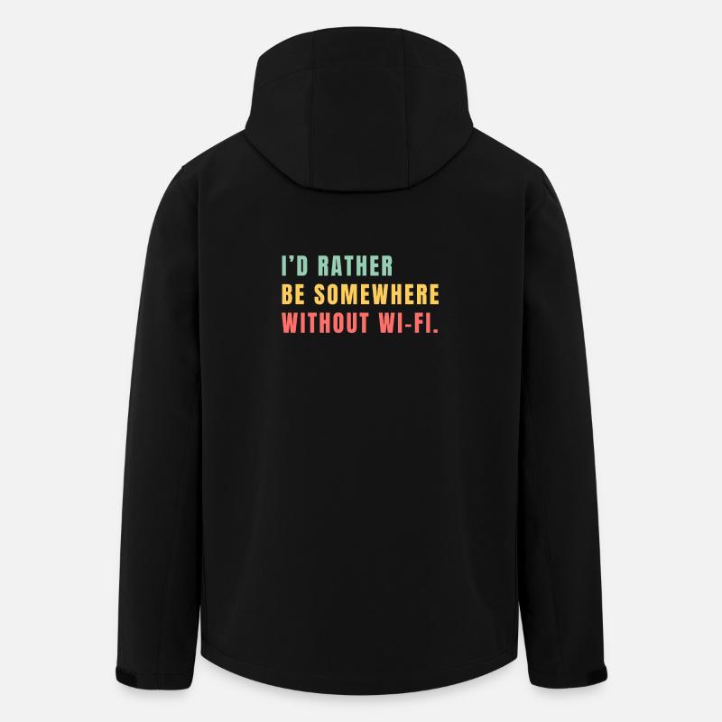 I'd Rather Be Somewhere Without Wi-Fi - Recycelte Männer Softshell-Jacke von Stanley/Stella - Schwarz
