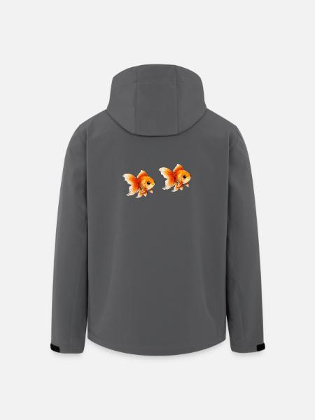 Two Goldfish Pairs Illustration - Men’s Recycled Softshell Jacket by Stanley/Stella - black