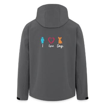 I love dogs - Men’s Recycled Softshell Jacket by Stanley/Stella - anthracite - Back - AI Model Male 185 light (185cm)
