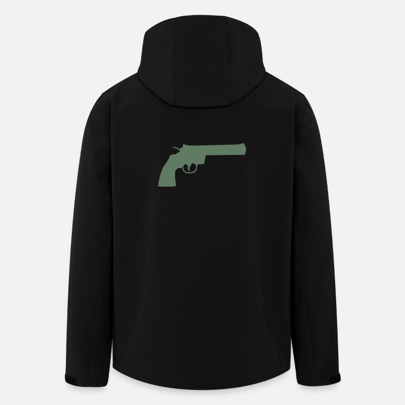 Grüne Revolver-Silhouette - Recycelte Männer Softshell-Jacke von Stanley/Stella - Schwarz