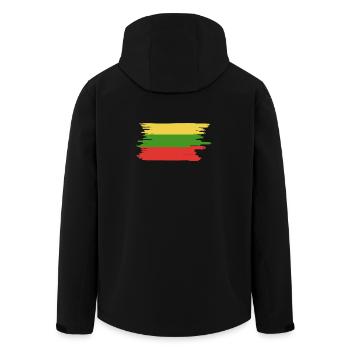 Litauen Fahne - Recycelte Männer Softshell-Jacke von Stanley/Stella - Schwarz - Hinten - AI Model Male 185 light (185cm)