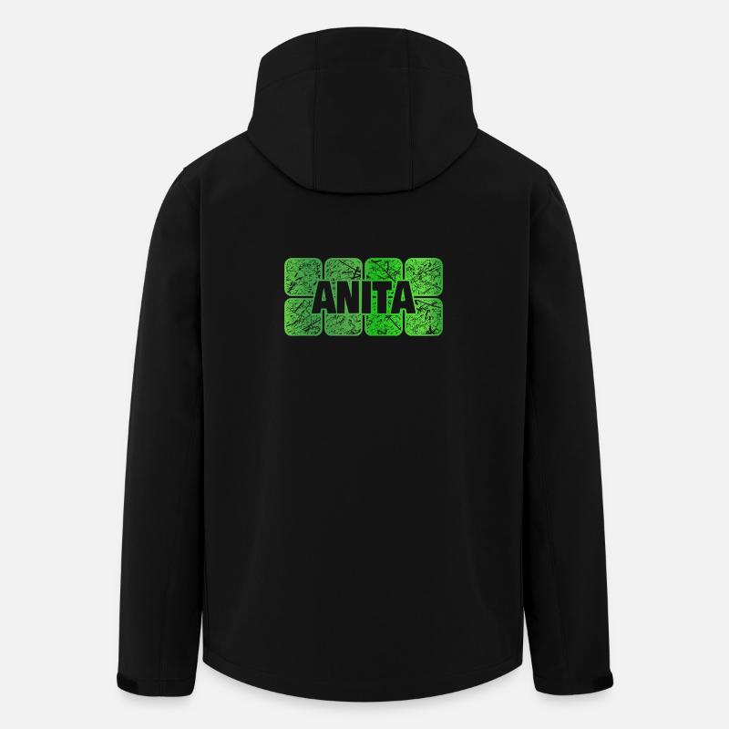 Nom de fille Anita - Veste softshell homme en polyester recyclé Stanley/Stella - noir