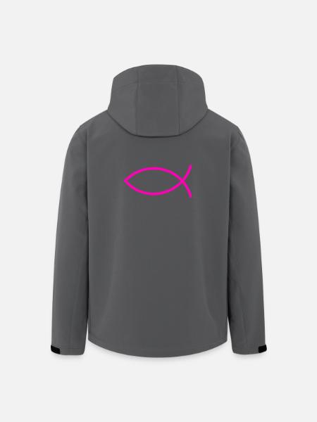 Jesús pez pez icthys rosado pez pez - Chaqueta softshell hombre de poliéster reciclado de Stanley/Stella - negro