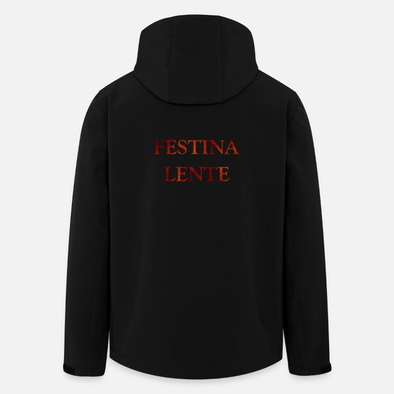 Festina Lente, citations latines - Veste softshell homme en polyester recyclé Stanley/Stella - noir