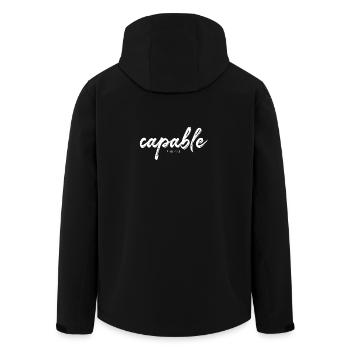 capable - Ich vermag alles ... Phil 4:13 - Recycelte Männer Softshell-Jacke von Stanley/Stella - Schwarz - Hinten - AI Model Male 185 light (185cm)