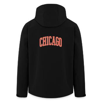 Lettrage en arc de Chicago - Veste softshell homme en polyester recyclé Stanley/Stella - noir - Dos - AI Model Male 185 light (185cm)