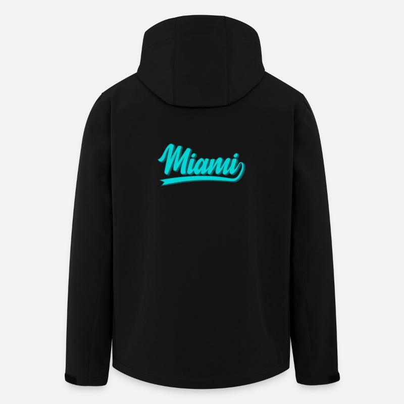 Miami Neon Script Turquoise - Men’s Recycled Softshell Jacket by Stanley/Stella - black