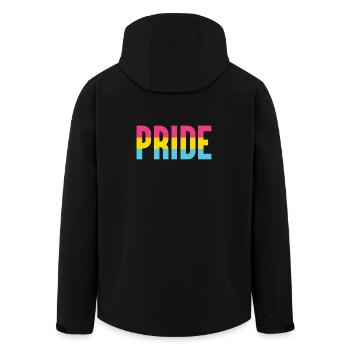 Mois de la fierté LGBT - Fierté pansexuelle - Veste softshell homme en polyester recyclé Stanley/Stella - noir - Dos - AI Model Male 185 light (185cm)