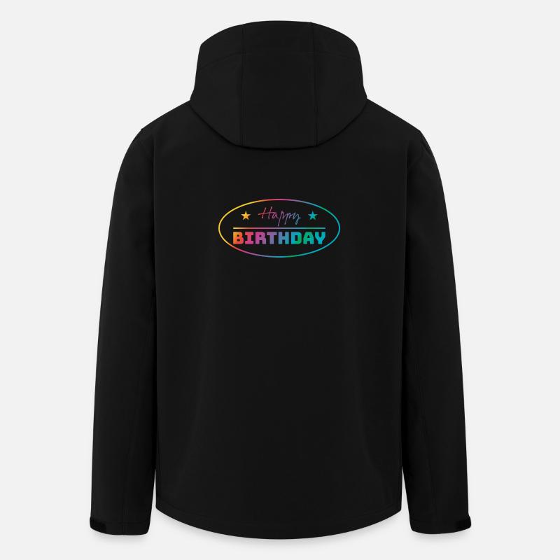 Tshirt happy birthday oval bunt - Recycelte Männer Softshell-Jacke von Stanley/Stella - Schwarz