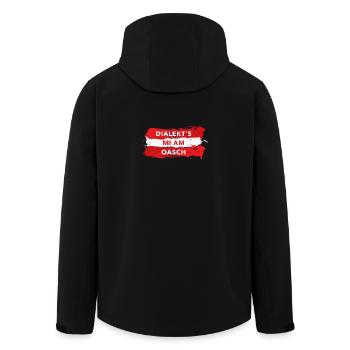 dialekts mi am oasch mundartsprüche österreich - Recycelte Männer Softshell-Jacke von Stanley/Stella - Schwarz - Hinten - AI Model Male 185 light (185cm)
