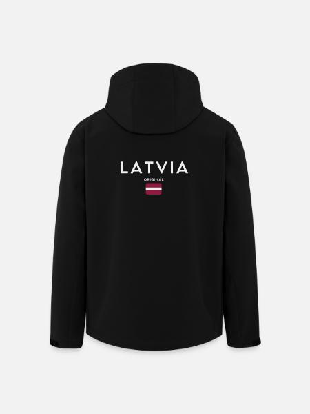 Latvian flag, Latvian pride - Men’s Recycled Softshell Jacket by Stanley/Stella - black