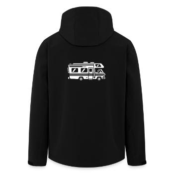 Motorhome Silhouette Camper Travel - Men’s Recycled Softshell Jacket by Stanley/Stella - black - Back - AI Model Male 185 light (185cm)