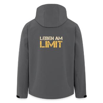 Leben am Limit - Recycelte Männer Softshell-Jacke von Stanley/Stella - Schwarz - Hinten - AI Model Male 185 light (185cm)