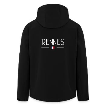 Rennes - Men’s Recycled Softshell Jacket by Stanley/Stella - black - Back - AI Model Male 185 light (185cm)