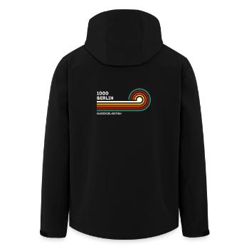 Berlin Retro Shirt Postleitzahl 1000 PLZ Souvenir - Recycelte Männer Softshell-Jacke von Stanley/Stella - Schwarz - Hinten - AI Model Male 185 light (185cm)