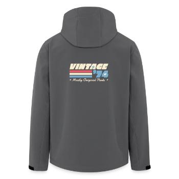 Jahrgang 74 Originale Stücke - Recycelte Männer Softshell-Jacke von Stanley/Stella - Anthrazit - Hinten - AI Model Male 185 light (185cm)