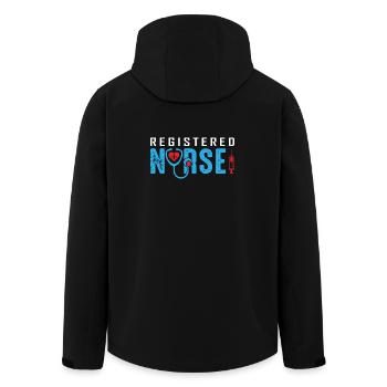 Drôle d’infirmière Cadeaux Tenues d’allaitement - Veste softshell homme en polyester recyclé Stanley/Stella - noir - Dos - AI Model Male 185 light (185cm)
